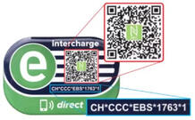 Intercharge Symbol mit Intercharge QR-Code