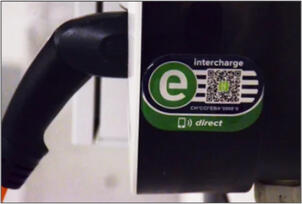 Charging without a subscription - column with Intercharg sticker